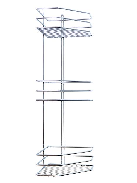 Полка для ванной комнаты «Консулл», 3-ярусная, угловая, трапеция, 200х200х630 мм, хром, арт. 4896-3/ХПУТ-3 Опт фото 1
