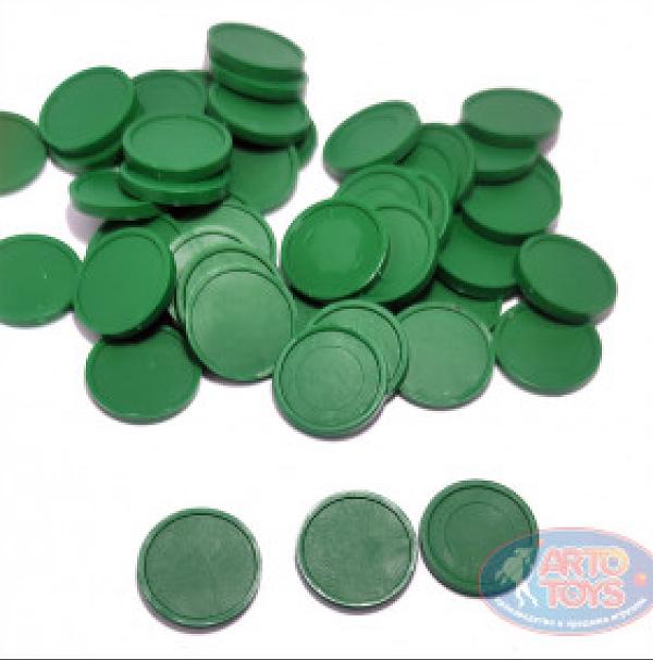 Жетон-маркер зелёный 50 шт ОПТ фото 1