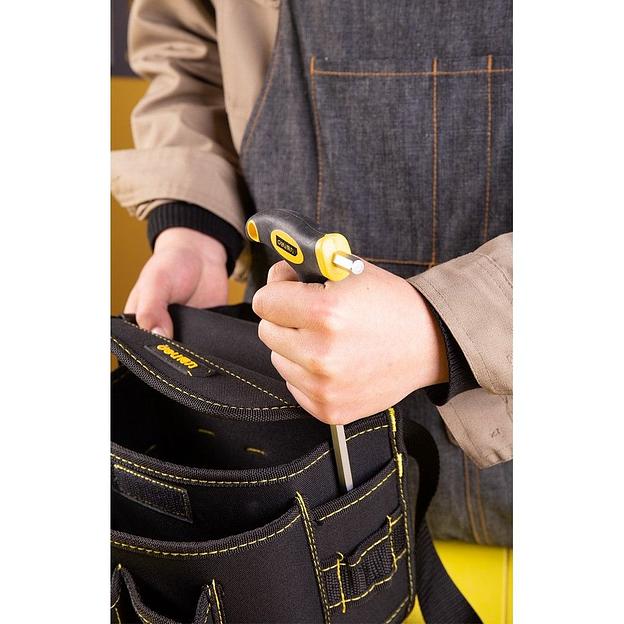 Ящики, сумки для инструментов Deli Поясная сумка монтажника Deli DL-P4 220 x 200 x 140мм, 6 карманов, ткань Оксфорд 600D фото 6