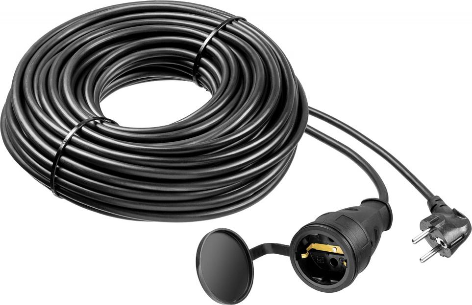Удлинитель силовой Зубр 55020-20 3x1.5кв.мм 1розет. 20м ПВС 16A без катушки черный фото 2
