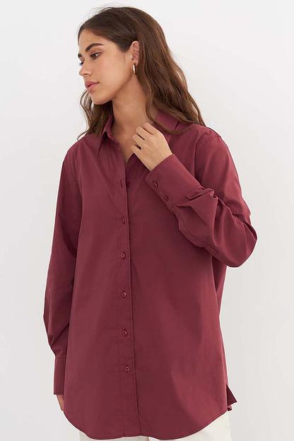 Рубашка длинная SCT_002_BGND/Бордовый фото 3