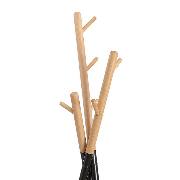 Вешалка напольная Amundsen, 172 см, черная/натуральное дерево фото 3