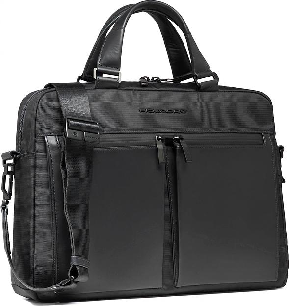 Деловая сумка Piquadro Orion CA6623S136/N с отделением для ноутбука черный ткань/натур.кожа фото 2