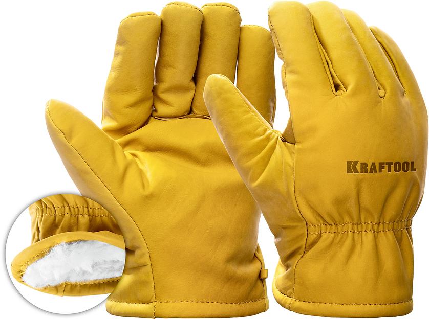 KRAFTOOL EXTREM Winter, XL (10) утеплённые кожаные рабочие перчатки (1137-XL) фото 1