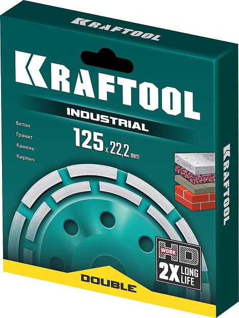KRAFTOOL Double, d 125 мм, двухрядная алмазная шлифовальная чашка, INDUSTRIAL (33369-125) фото 5