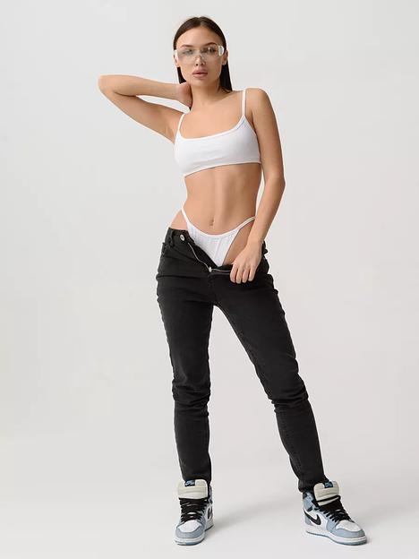 Джинсы женские скинни JEXY с высокой посадкой, тёмно-серый фото 2