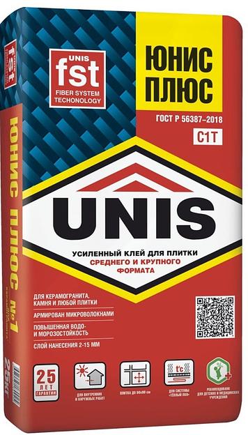 Клей для плитки Юнис Плюс 25 кг фото 1