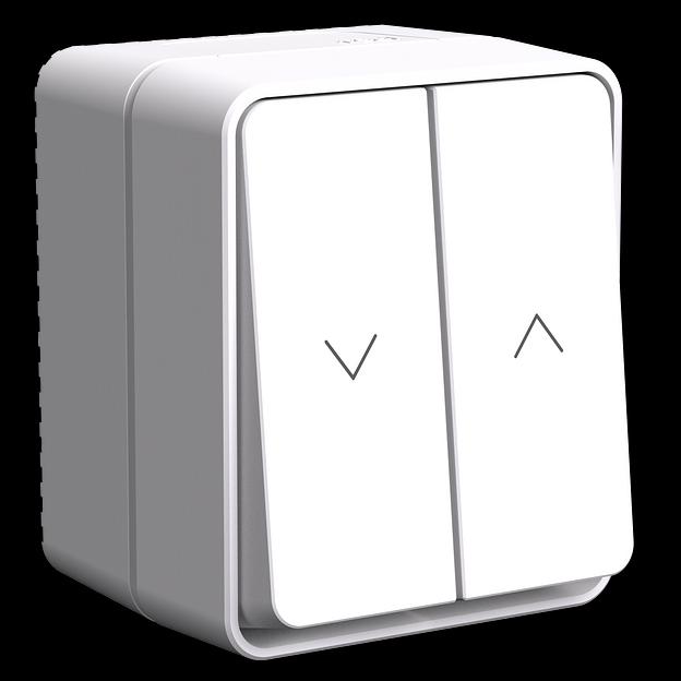 ATLASDESIGN PROFI IP54 2-клавишный ВЫКЛЮЧАТЕЛЬ ДЛЯ ЖАЛЮЗИ, 2хсх.4, БЕЛЫЙ фото 2
