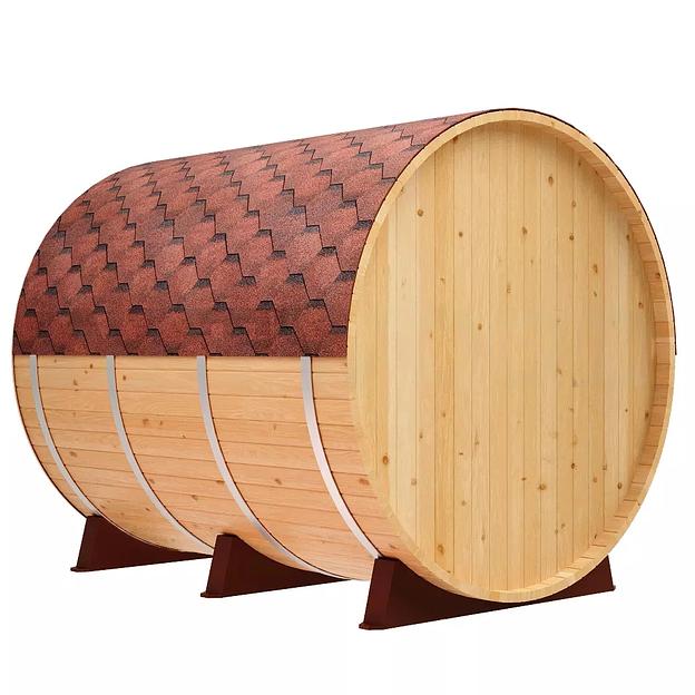 Круглая баня-бочка «Premium» из кедра с электрической печью фото 7