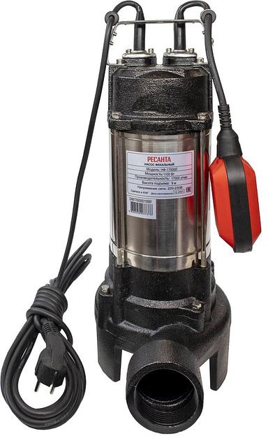 Насос фекальный Ресанта НФ-17000Л 1100Вт 17000л/час (77/5/3) фото 3