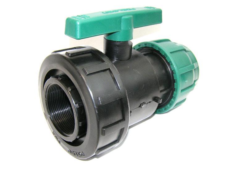 Кран шаровый ПНД 63x2 внутр резьба компрессионный фото 2