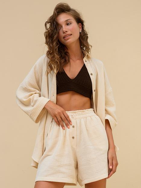 Костюм муслин SET009/02/Молочный фото 3