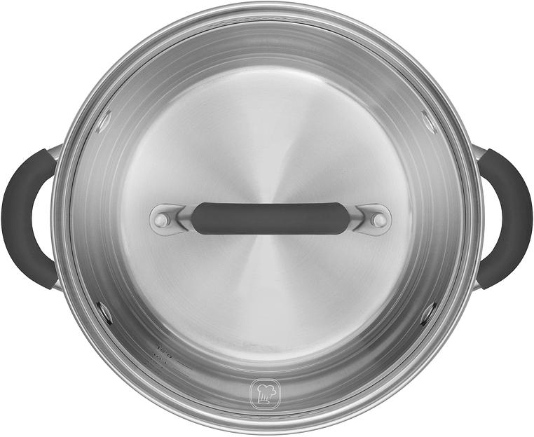 Кастрюля Rondell Flamme RDS-025 5.7л. d=24см (с крышкой) серебристый фото 2