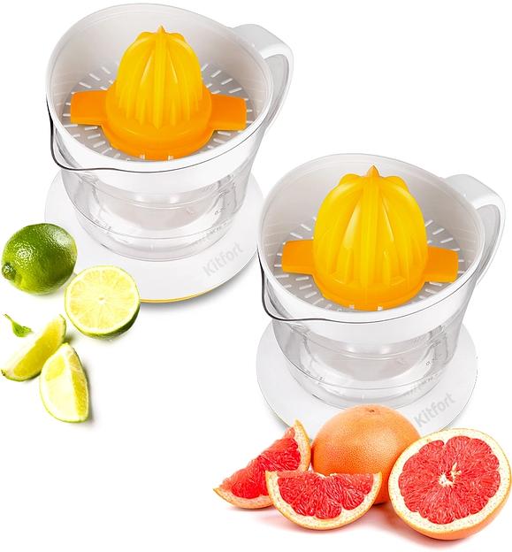 Соковыжималка цитрусовая Kitfort КТ-1148-1 25Вт рез.сок.:700мл. белый/желтый фото 3