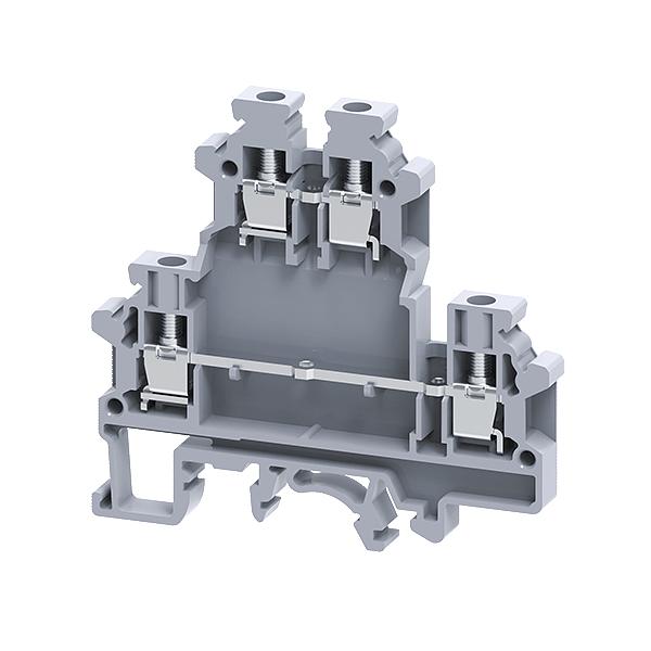 Клемма 2х-ярусная винтовая 4 кв.мм без перемычки OptiClip CDL-4-2L-I-серый фото 2