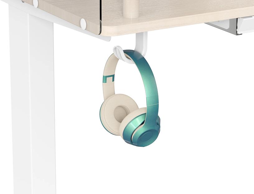 Стол для компьютера Cactus CS-EDL-DWT столешница ДСП светлый дуб каркас белый 120x71x60см фото 9