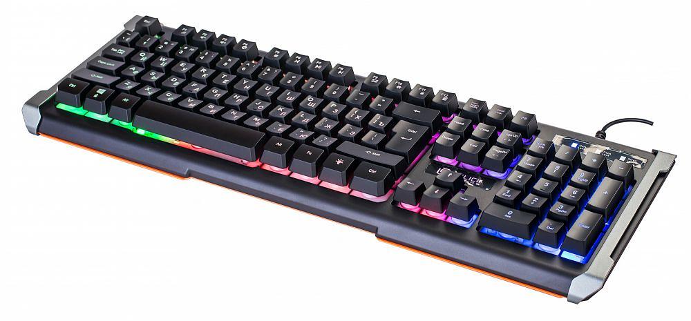 Клавиатура Оклик 717G BLACK DEATH черный/серый USB Multimedia for gamer LED фото 2