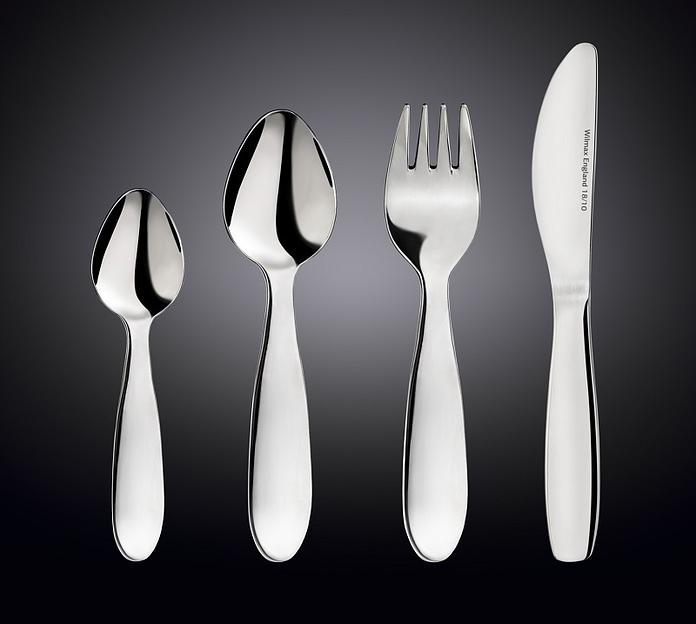 Набор столовых приборов детский Кидс 18/10  2 мм 4 пр. Wilmax  /1/48/ фото 1