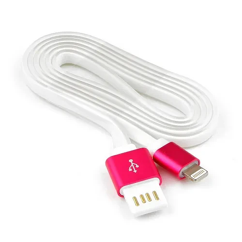 Кабель USB 2.0 Cablexpert CC-ApUSBr1m  AM/Lightning 8P  1м  мультиразъем USB A  силикон шнур  розов. фото 1