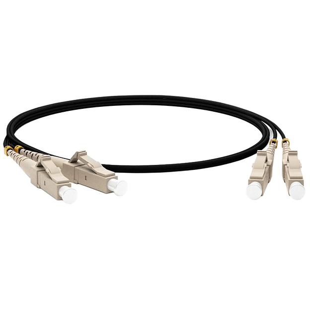 Кабельная сборка Hyperline FC-D2-504-LC/PR-LC/PR-H-2M-LSZH-BK Патч-корд волоконно-оптический (шнур) MM 50/125, OM4, LC-LC, duplex, 10G/40G, LSZH, 2м, черный, (аналог FC-D2-504-LC/PR-LC/PR-H-2M-LSZH-MG фото 1