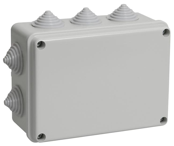 Iek UKO10-150-110-070-K41-44 Коробка КМ41241 распаячная для о/п 150х110х70 мм IP44 (RAL7035, 10 гермовводов) фото 1
