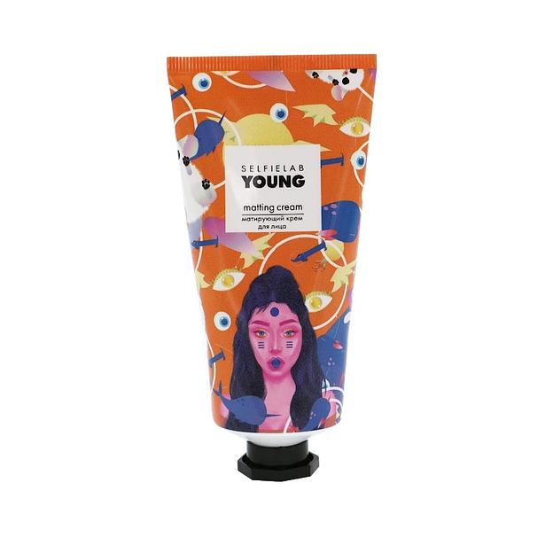 Selfielab young матирующий крем для лица с маслом миндаля, экстрактами ромашки и лаванды 50 мл. фото 1