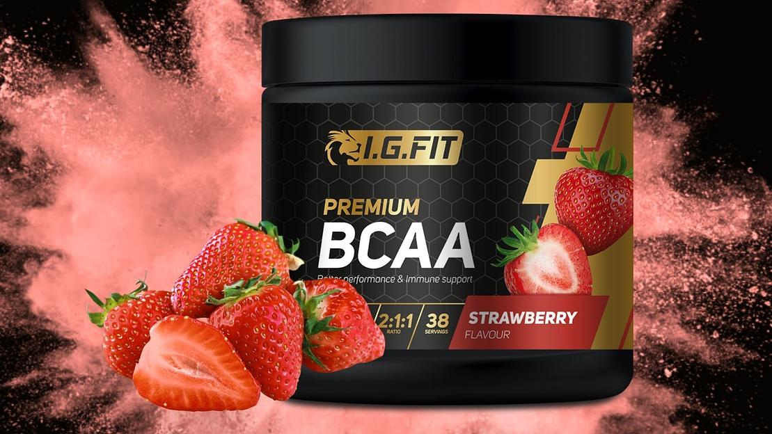 Комплексная пищевая добавка BCAA клубника с мерной ложкой, 210 гр фото 1