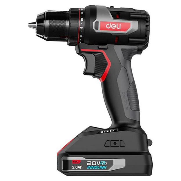 Дрель-шуруповерт аккумуляторная Deli Дрель-шуруповерт аккумуляторная Deli DE-DZ20-1D2 (2 АКБ*2Ач+ЗУ, 20В, 10мм, 50Нм, сумка) фото 2