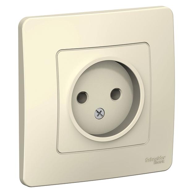 Systeme electric BLNRS000012 BLANCA С/У РОЗЕТКА без заземления без шторок 16А, 250В, МОЛОЧНЫЙ фото 2