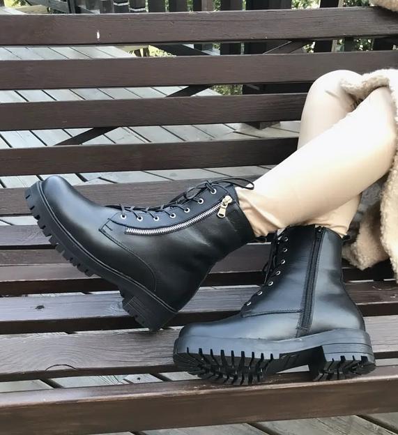 Ботинки берцы BuzShoes зимние черные ОПТ фото 2