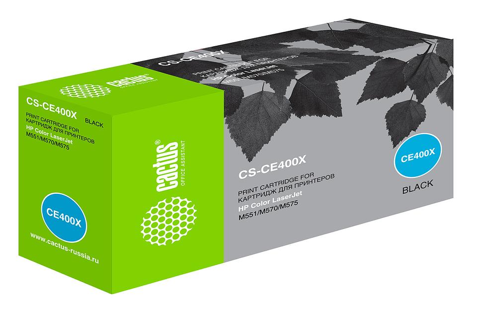 Картридж лазерный Cactus CS-CE400X CE400X черный (11000стр.) для HP LJ M551 фото 1