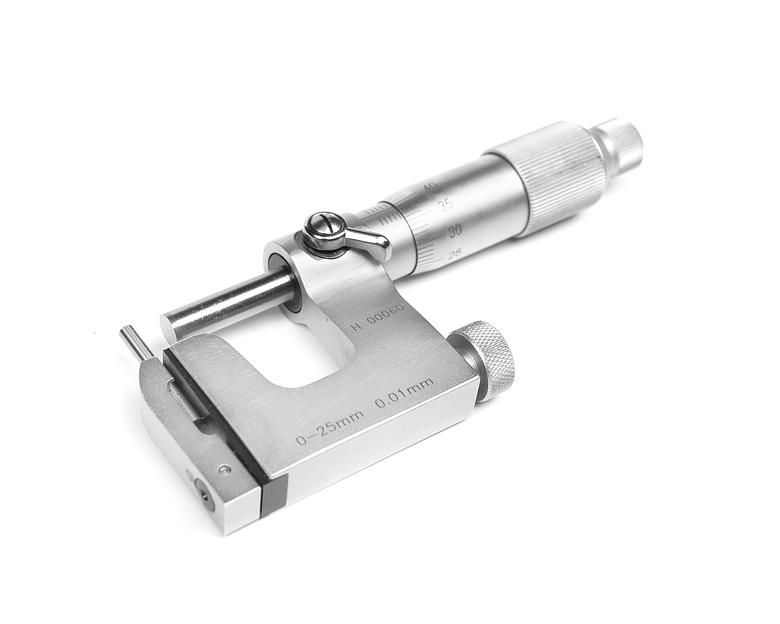 Микрометр гладкий МКУ- 25 0,01 с плоской пяткой SHAN (госреестр № 75427-19) с поверкой фото 2