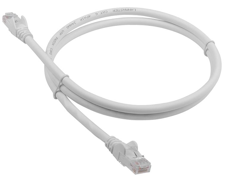 Патч-корд LANMASTER LSZH UTP кат.6, 5.0 м, белый (LAN-PC45/U6-5.0-WH) фото 1