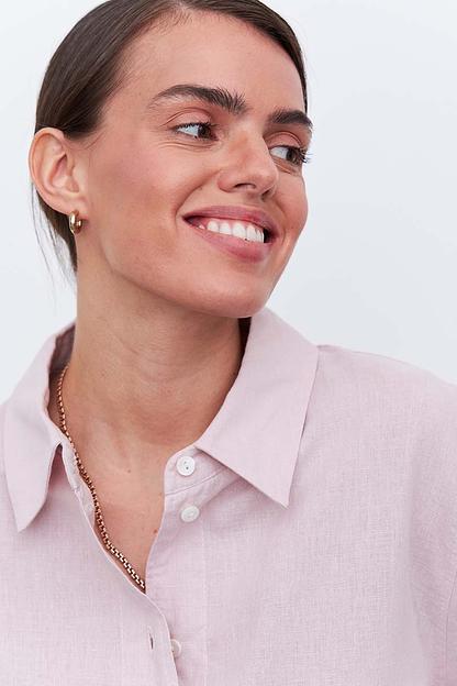 Рубашка длинная  S002_PWDR/Пудровый  фото 5