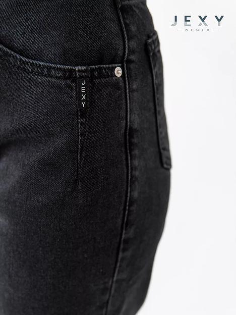 Джинсы мом JEXY с высокой посадкой, тёмно-серый фото 2