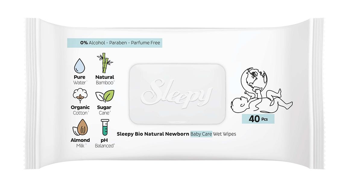 Гигиенические салфетки Sleepy bio 40 шт опт фото 1