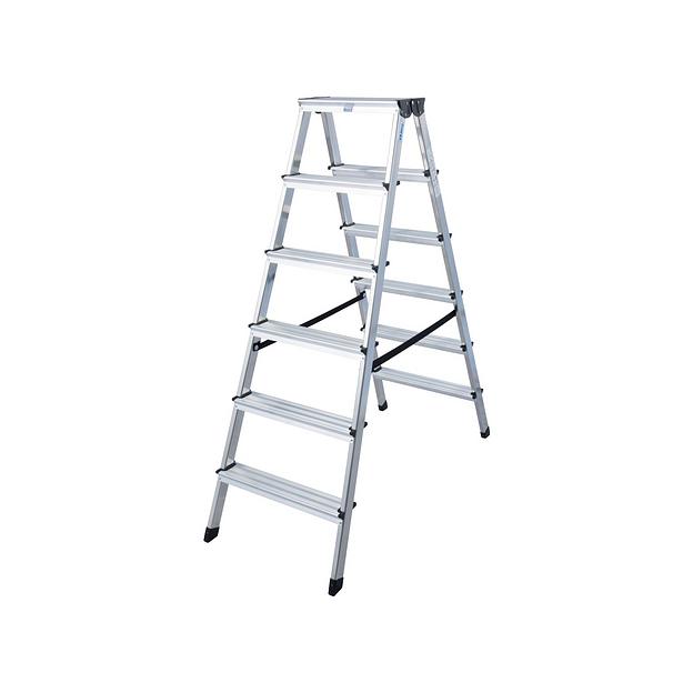 Двусторонняя стремянка Dopplo, 2×6 ступеней, РВ 3.08 м фото 1