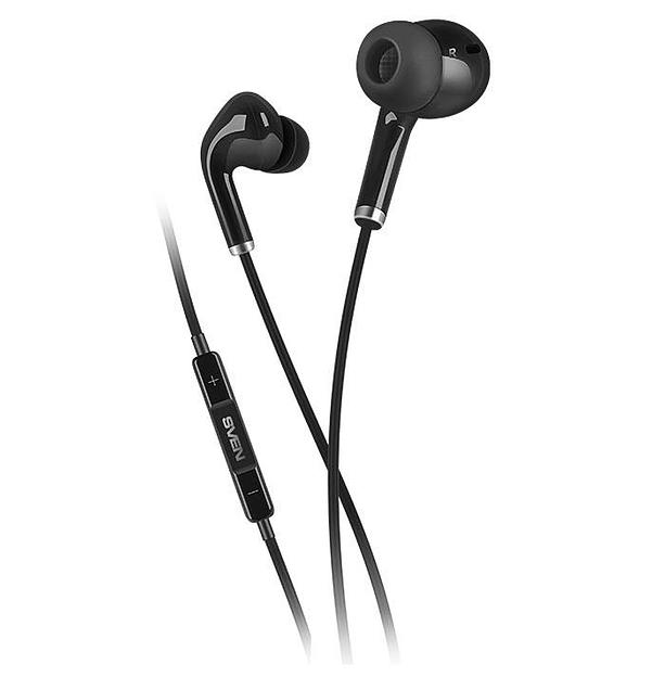 Наушники внутриканальные с микрофоном SVEN E-282M, черный, пульт фото 1