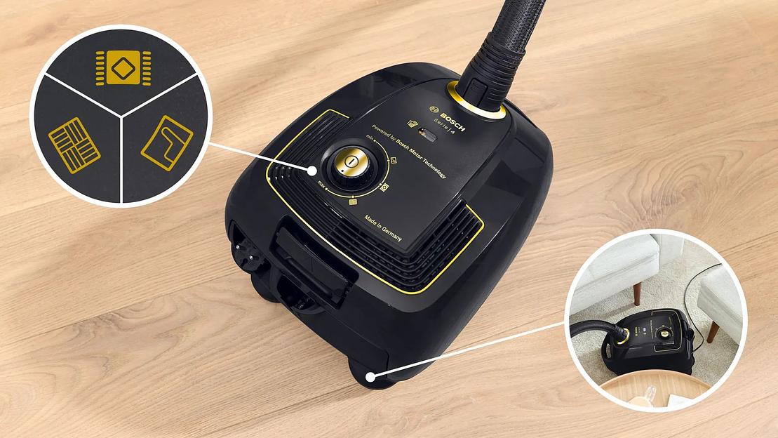 Пылесос Bosch BGL38GOLD черный/золотистый фото 9