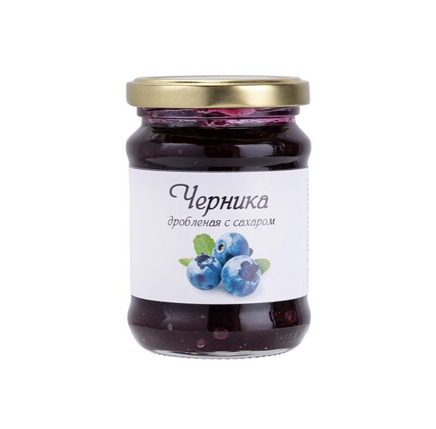 Черника дробленая (протертая) с сахаром, опт фото 1