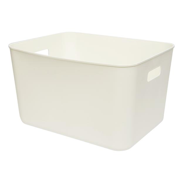 Корзина пластиковая для хранения "Юки", Д345 Ш275 В200, белый фото 1