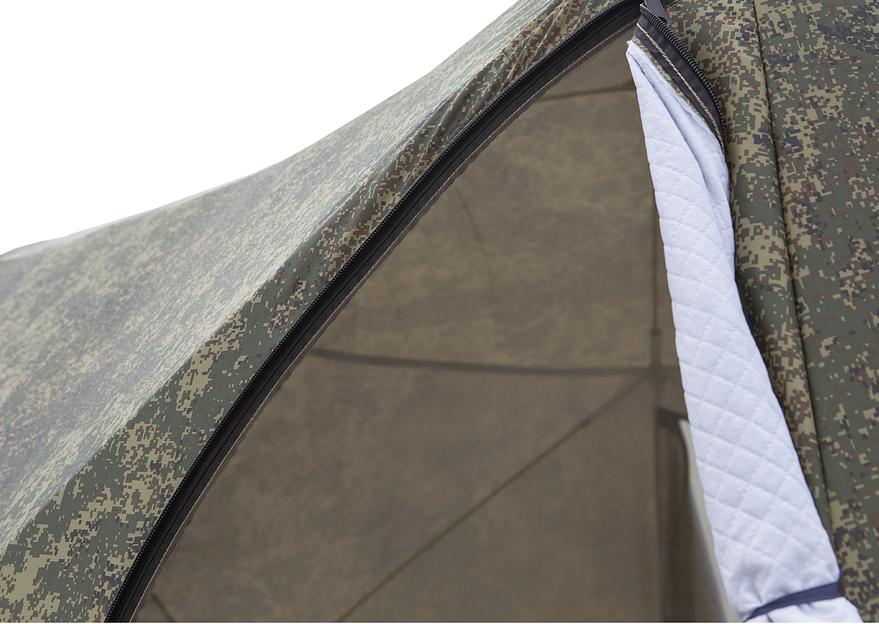 Палатка СТЭК куб 4 КМФ, выход под трубу, 250*250*200 см. фото 9