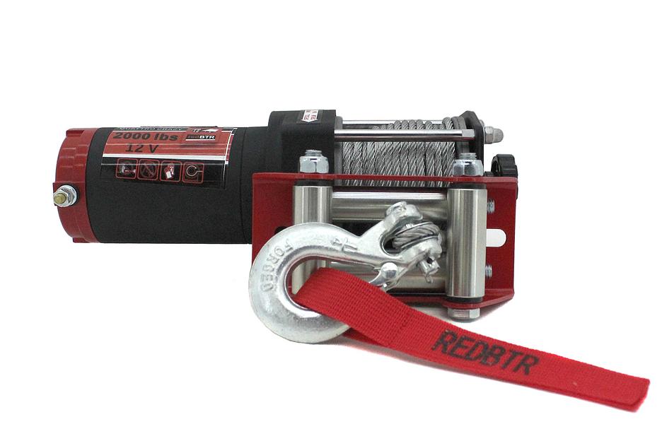Лебедка для квадроцикла 12В 2000 lbs стальная усиленная ОПТ фото 4
