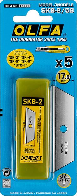OLFA SK-4, 5 шт, 17.5 мм, из нержавеющей стали, трапециевидное лезвие (OL-SKB-2/5B) фото 5