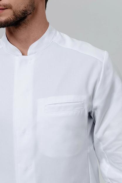 Халат медицинский мужской IF5-85-23-4 белый, опт фото 3