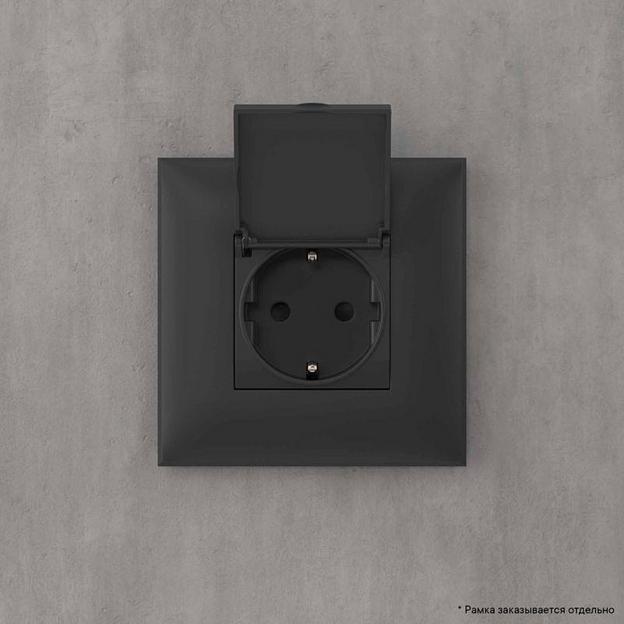 Розетка 1-м СП 2мод. Avanti "Черный матовый" 16А 2P+E защ. шторки с крышкой механизм черн. DKC 44120 фото 6