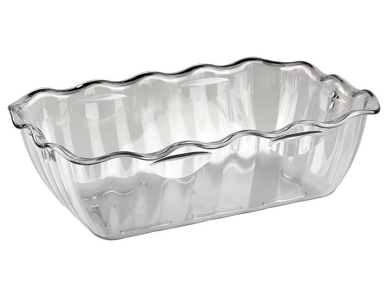 Салатник 330*265 мм. 4000 мл. h=80 мм. с волнистыми краями прозрачный /1/14/ фото 1