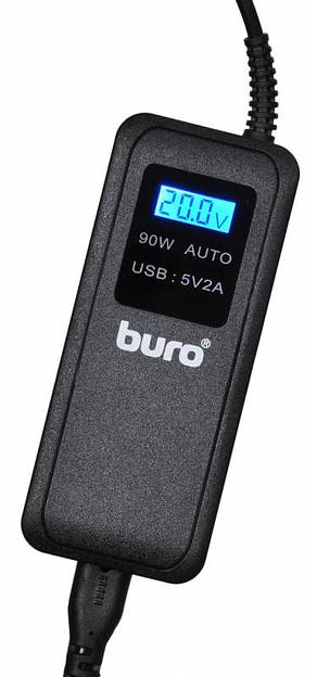 Блок питания Buro BUM-0065A90 автоматический 90W 12V-20V 11-connectors 5A 1xUSB 2.1A от бытовой электросети LСD индикатор фото 3