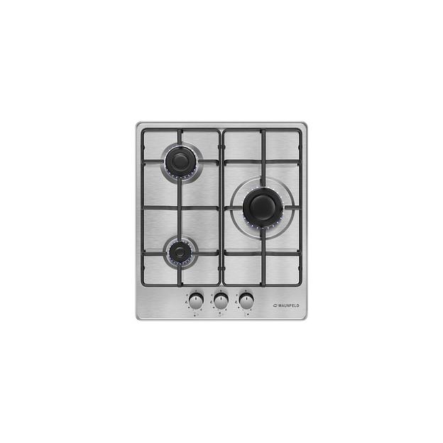 Газовая варочная панель MAUNFELD EGHS.43.3STS-ES/G, 3 конфорки, нержавеющая сталь, серебристый фото 1
