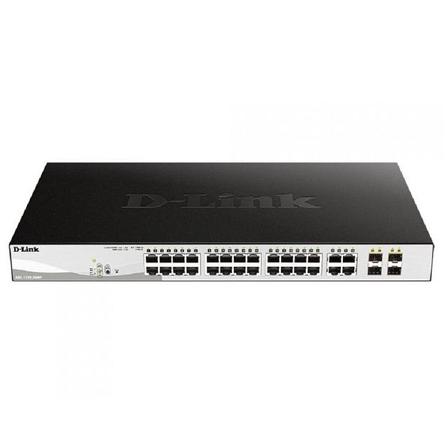 D-Link DGS-1210-28MP/FL1A PROJ Управляемый L2 коммутатор с 24 портами 10/100/1000Base-T и 4 комбо-портами 100/1000Base-T/SFP (24 порта PoE 802.3af/at, РоЕ-бюджет 370 Вт) фото 1